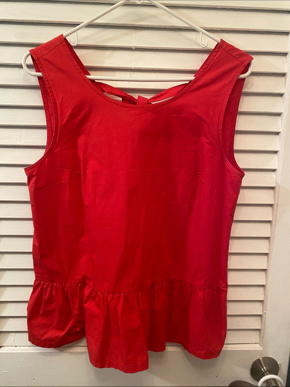 J. Crew Red Sleeveless Peplum Tank Top